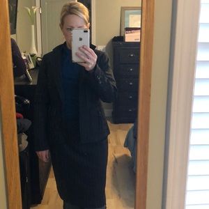 charcoal gray pinstripe suit